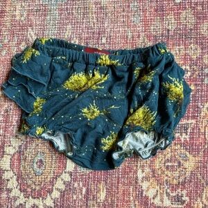 Milk barn Baby Bamboo Firefly Tree Ruffled Bloomers - Blue and Yellow